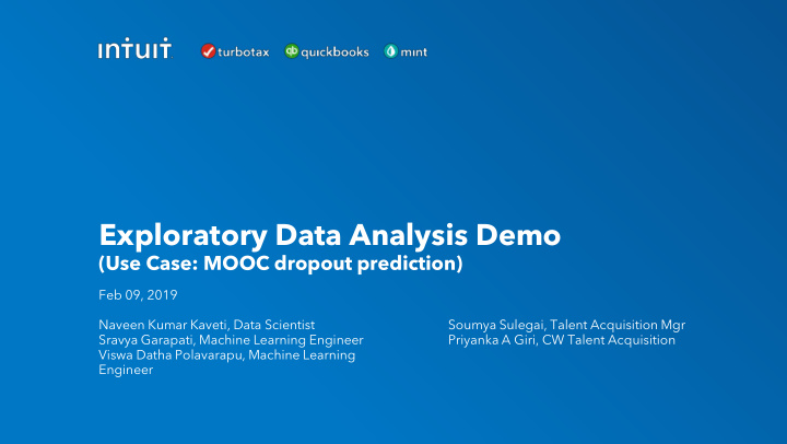 exploratory data analysis demo