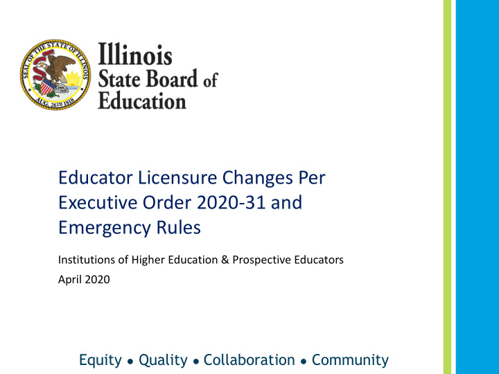 educator licensure changes per executive order 2020 31