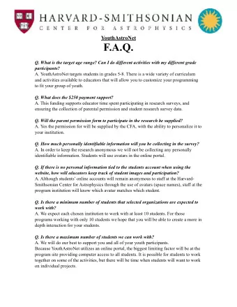 F.A.Q.  Q. What is the target age range? Can I do different activities with my different grade
