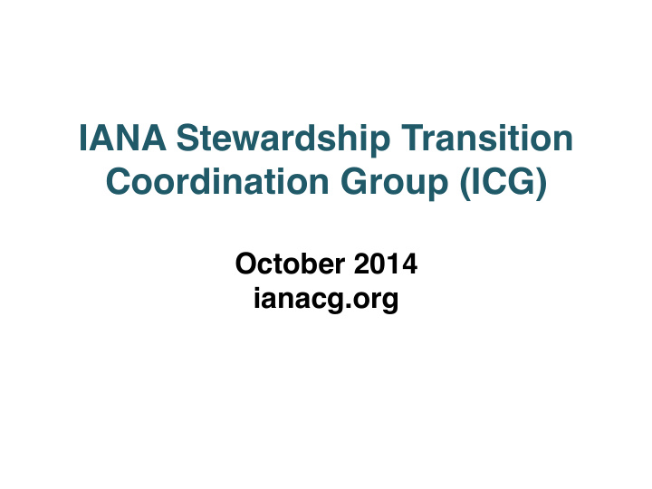 iana stewardship transition coordination group icg