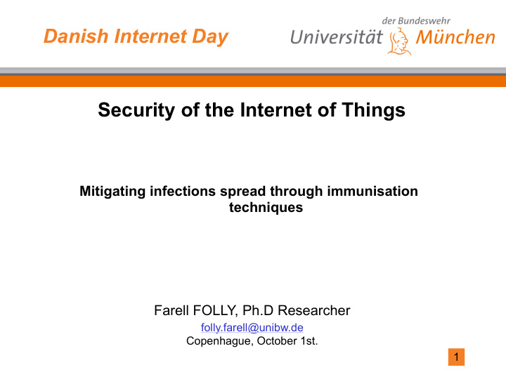 danish internet day security of the internet of things