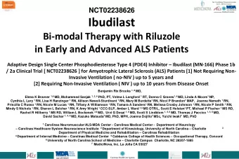 Ibudilast  Bi-modal Therapy with Riluzole  in Early and Advanced ALS Patients Adaptive Design