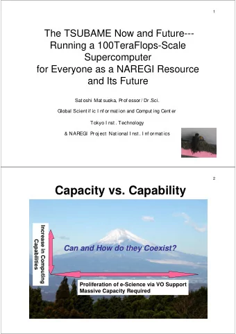 Capacity vs. Capability  Increase in Computing  Capabilities  Can and How do they Coexist?  Can and