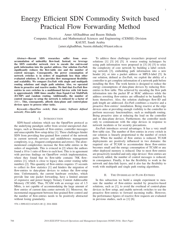 energy efficient sdn commodity switch based practical