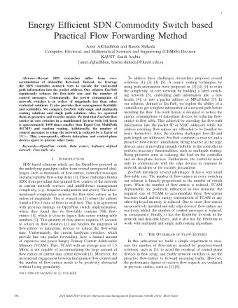 Energy Efficient SDN Commodity Switch based  Practical Flow Forwarding Method  Amer AlGhadhban and