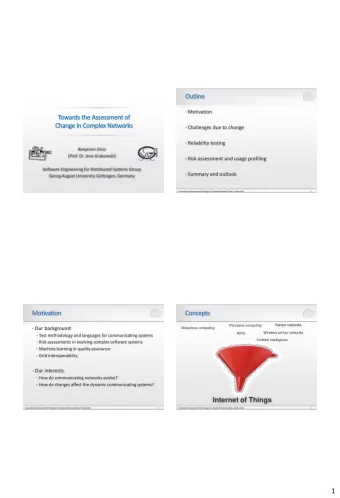 1  Internet of Things  Software Engineering challenges  Network of services integrated into