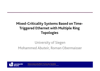 Mixed-Criticality Systems Based on Time-  Triggered Ethernet with Multiple Ring  Topologies
