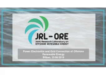 Power Electronics and Grid Connection of Offshore  Renewable Energy  Bilbao, 25/06/2019  AREAS OF