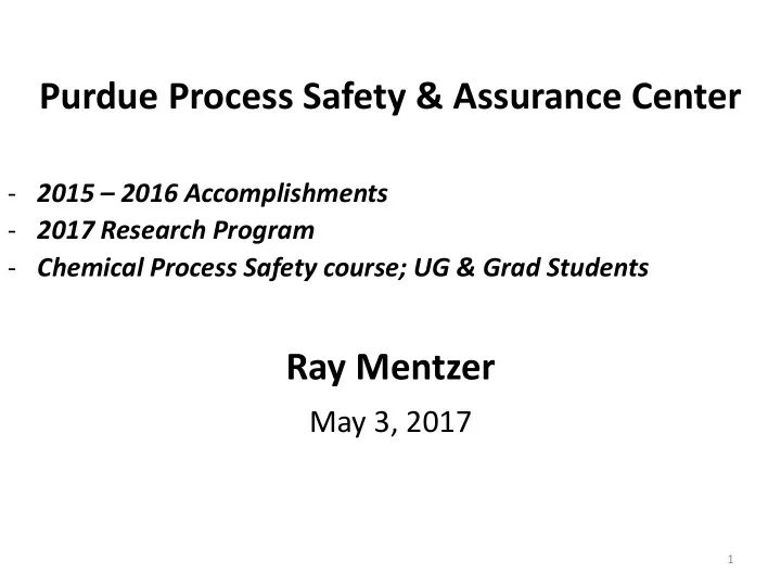 purdue process safety assurance center