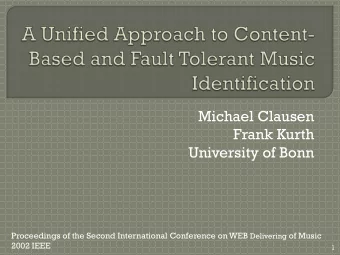 Frank Kurth  University of Bonn Proceedings of the Second International Conference on WEB
