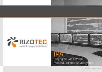 IPA  Bridging the Gap between  Fault and Performance Management  www.rizotec.com  What do mobile