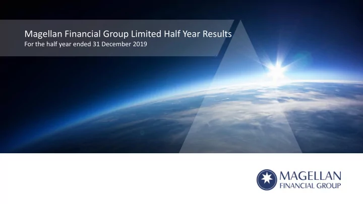 magellan financial group limited half year results