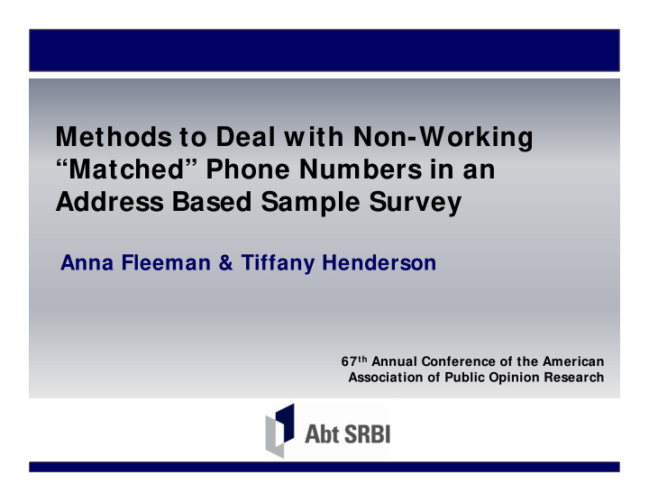 methods to deal with non working matched phone numbers in