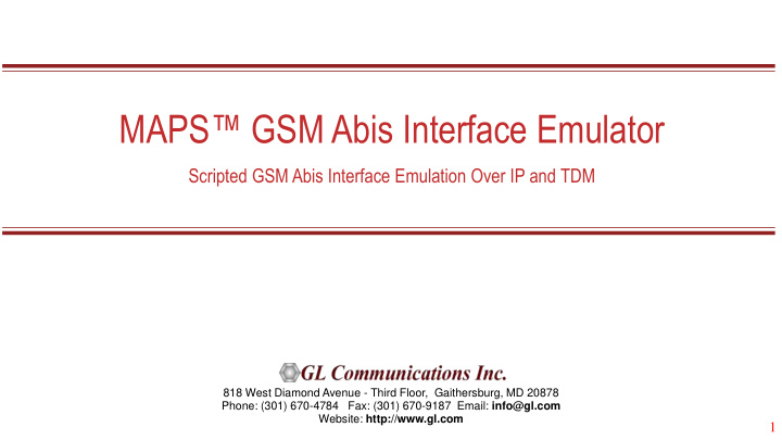 maps gsm abis interface emulator