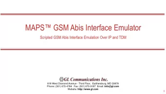 MAPS GSM Abis Interface Emulator  Scripted GSM Abis Interface Emulation Over IP and TDM  818