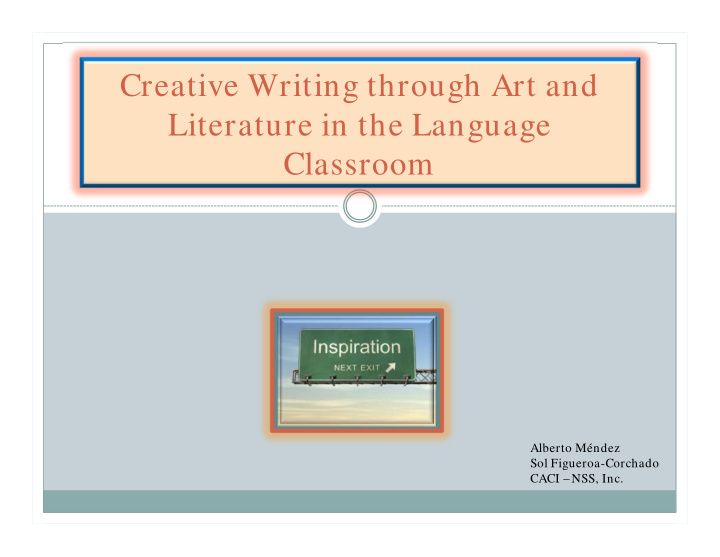 creative writing through art and literature in the