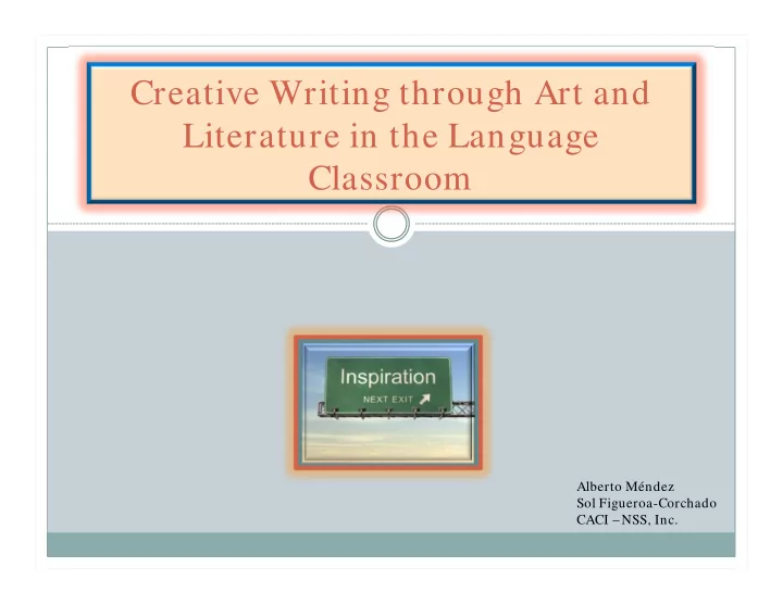 creative writing through art and literature in the