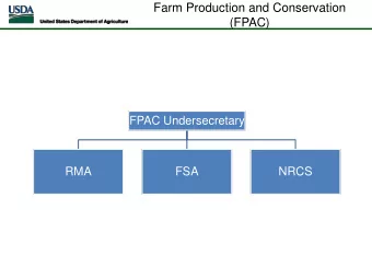 Farm Production and Conservation  (FPAC)  FPAC Undersecretary  RMA  FSA  NRCS  Farm Production and