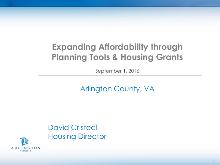expanding affordability through planning tools housing