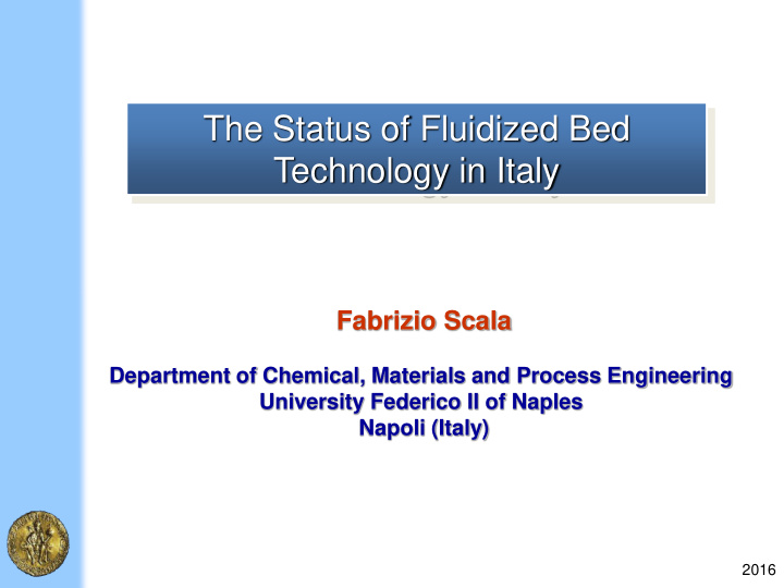 the status of fluidized bed technology in italy