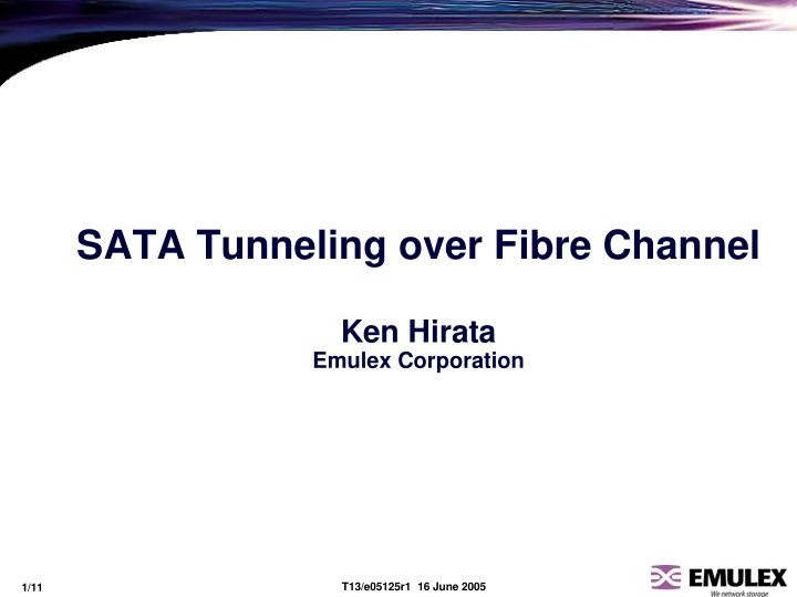 sata tunneling over fibre channel