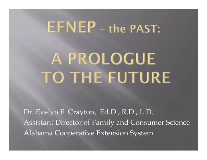 d e dr evelyn f crayton ed d r d l d l f c t ed d r d l d