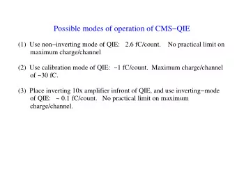 Possible modes of operation of CMSQIE  (1)  Use noninverting mode of QIE:   2.6 fC/count.