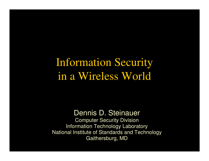 information security in a wireless world