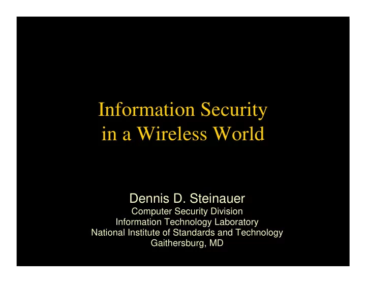 information security in a wireless world