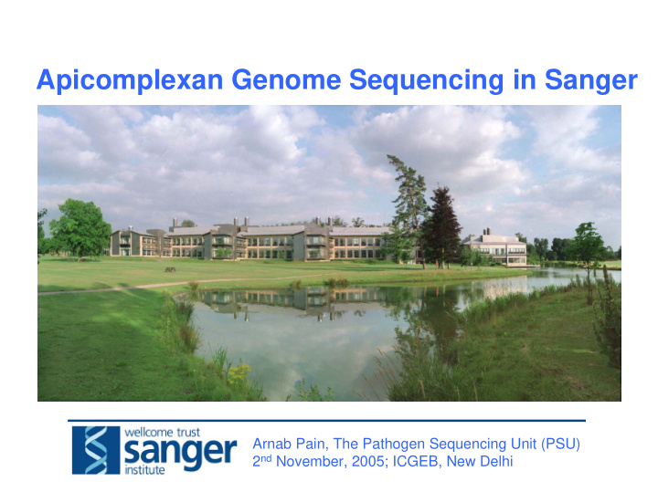 apicomplexan genome sequencing in sanger