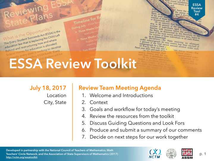 essa review toolkit