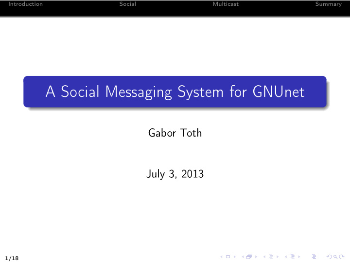a social messaging system for gnunet