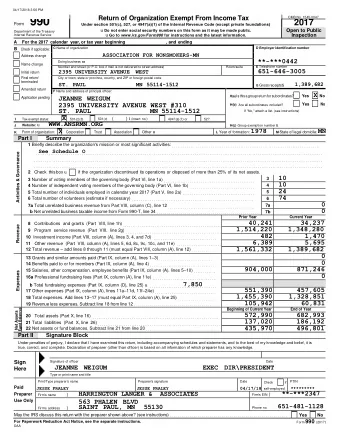 Form 990  2017 Under section 501(c), 527, or 4947(a)(1) of the Internal Revenue Code (except