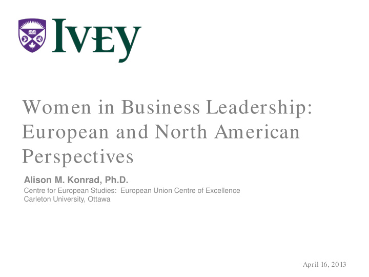 women in business leadership european and north american