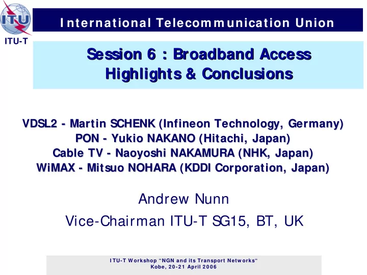 session 6 broadband access broadband access session 6