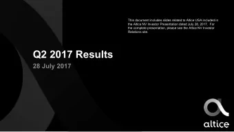 Q2 2017 Results  28 July 2017  Disclaimer  FORWARD-LOOKING STATEMENTS  Certain statements in this