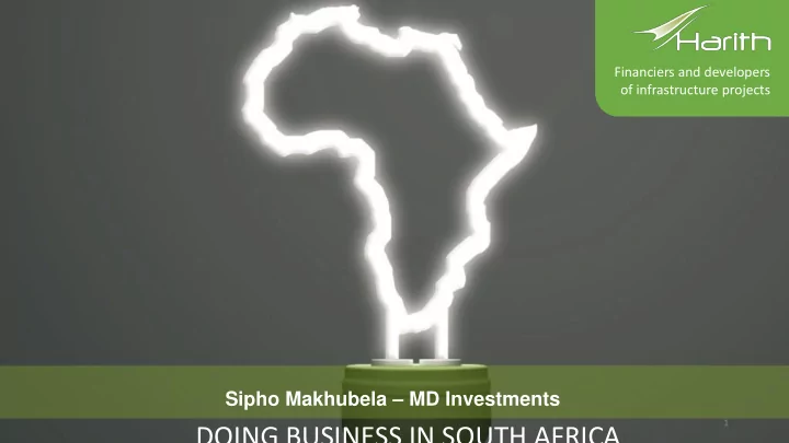 doing business in south africa harith general partners
