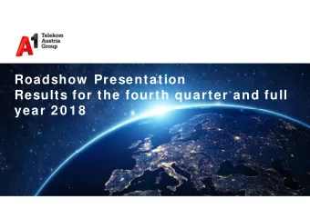 Roadshow  Presentation  Results for the fourth quarter and full  year 2 0 1 8  Cautionary statement