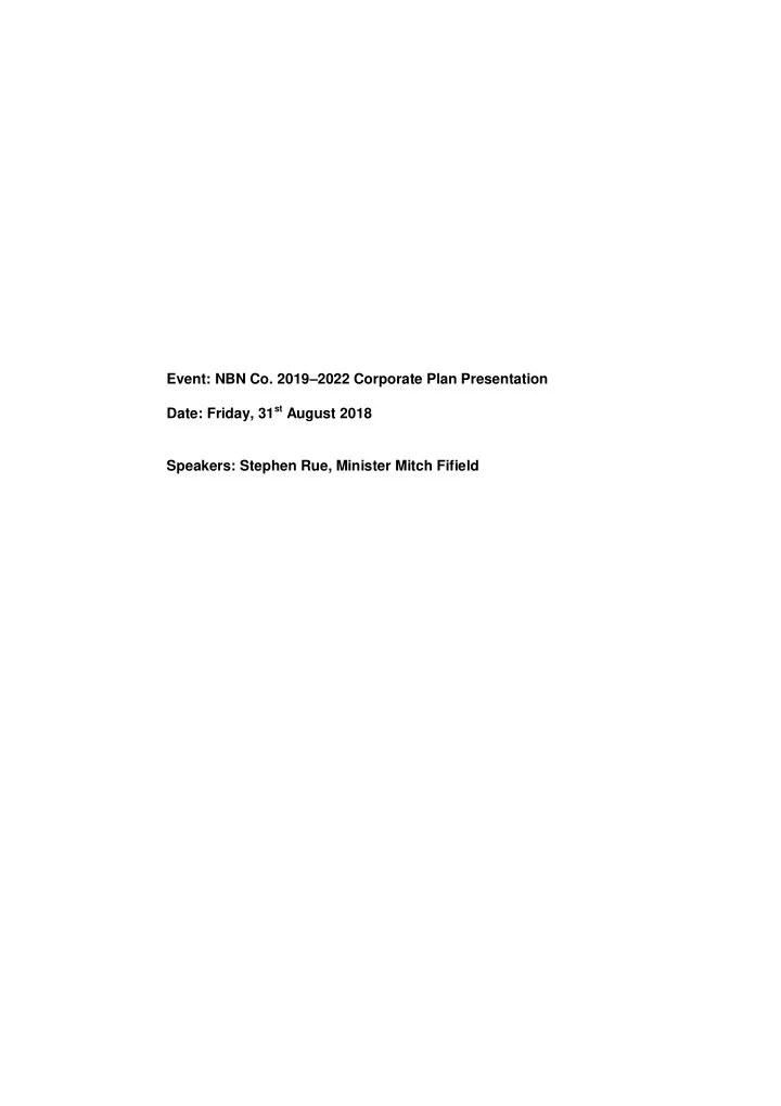 event nbn co 2019 2022 corporate plan presentation date