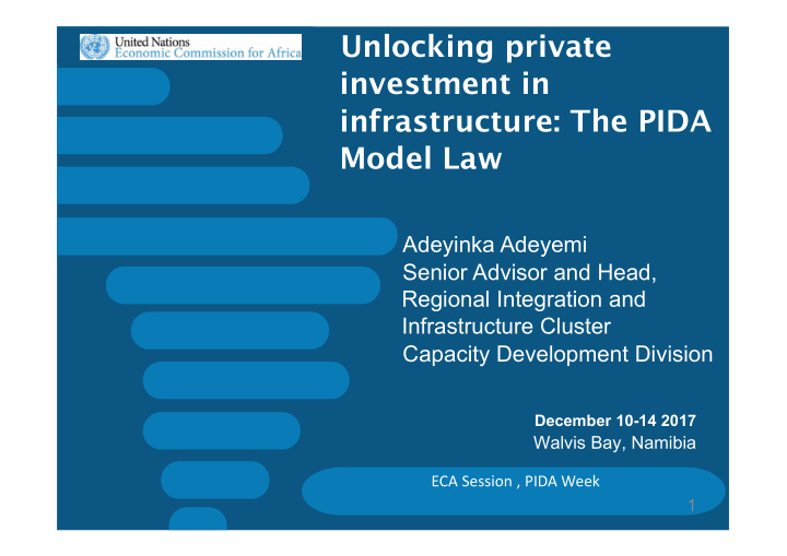 unlocking private investment in infrastructure the pida