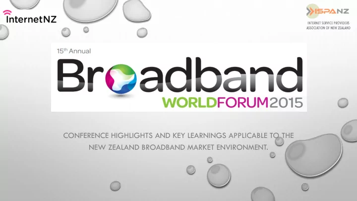 conference highlights and key learnings applicable to the