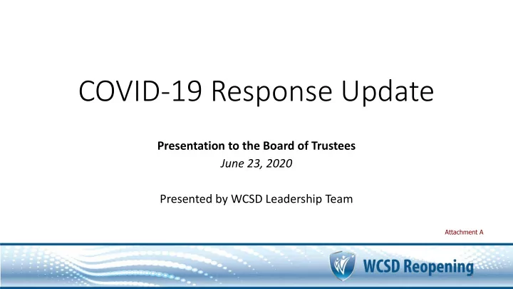 covid 19 response update