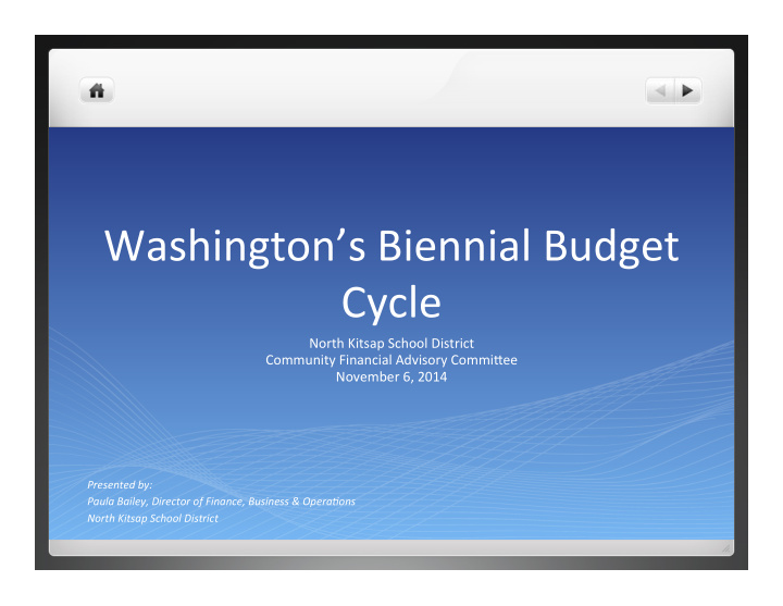 washington s biennial budget cycle