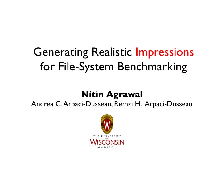 generating realistic impressions
