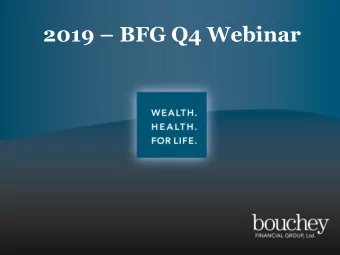 2019  BFG Q4 Webinar  Tax Law Changes at a Glance  For Individuals:  lower income tax rates