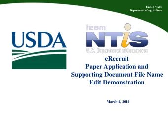 eRecruit  Paper Application and  Supporting Document File Name  Edit Demonstration  March 4, 2014