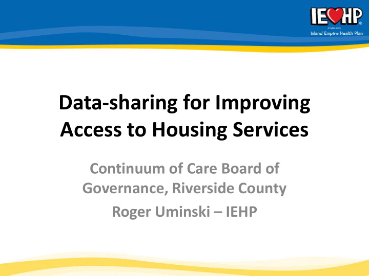 data sharing for improving access to housing services