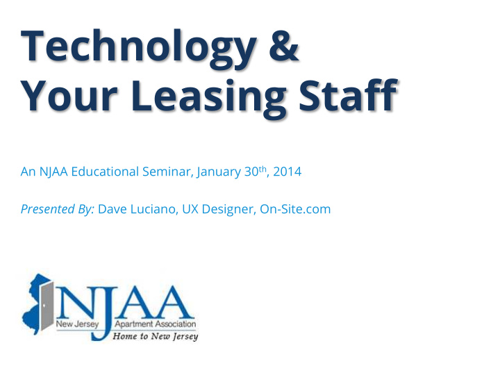 technology your leasing sta ff