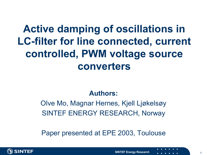 active damping of oscillations in lc filter for line