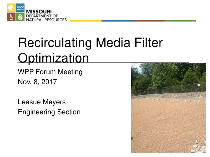 recirculating media filter optimization